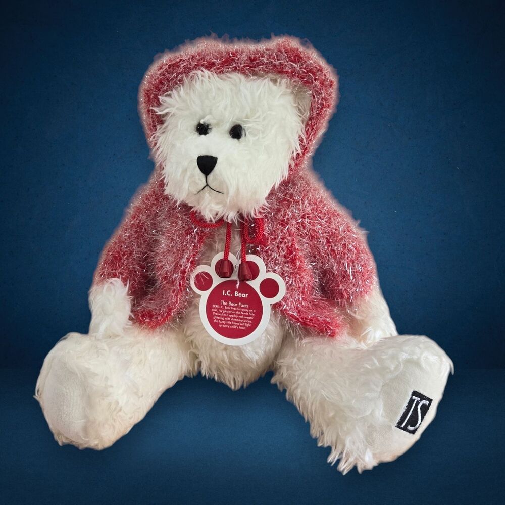 Retired 2001 Trade Secret I.C Bear Vintage Stuffed Animal White Plush Toy Gift